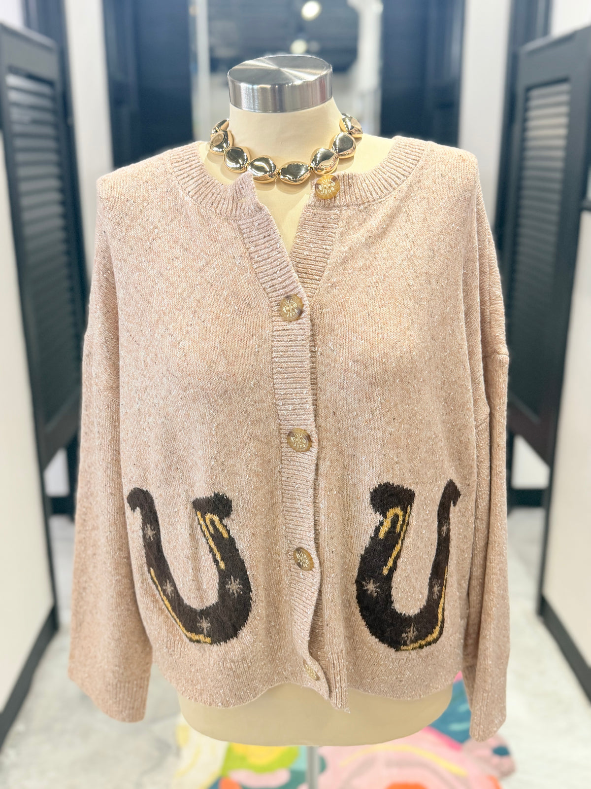 Rose Horse & Horseshoe Sweater
