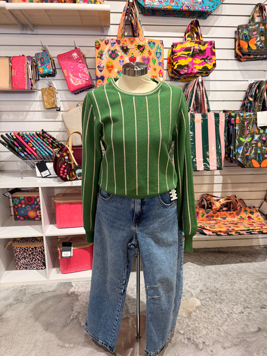 Green Gold Glitter Sweater
