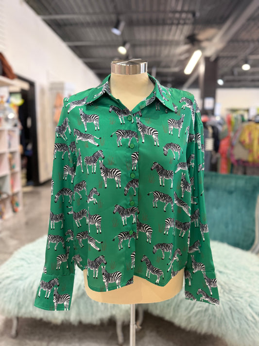 Green Zebra Blouse