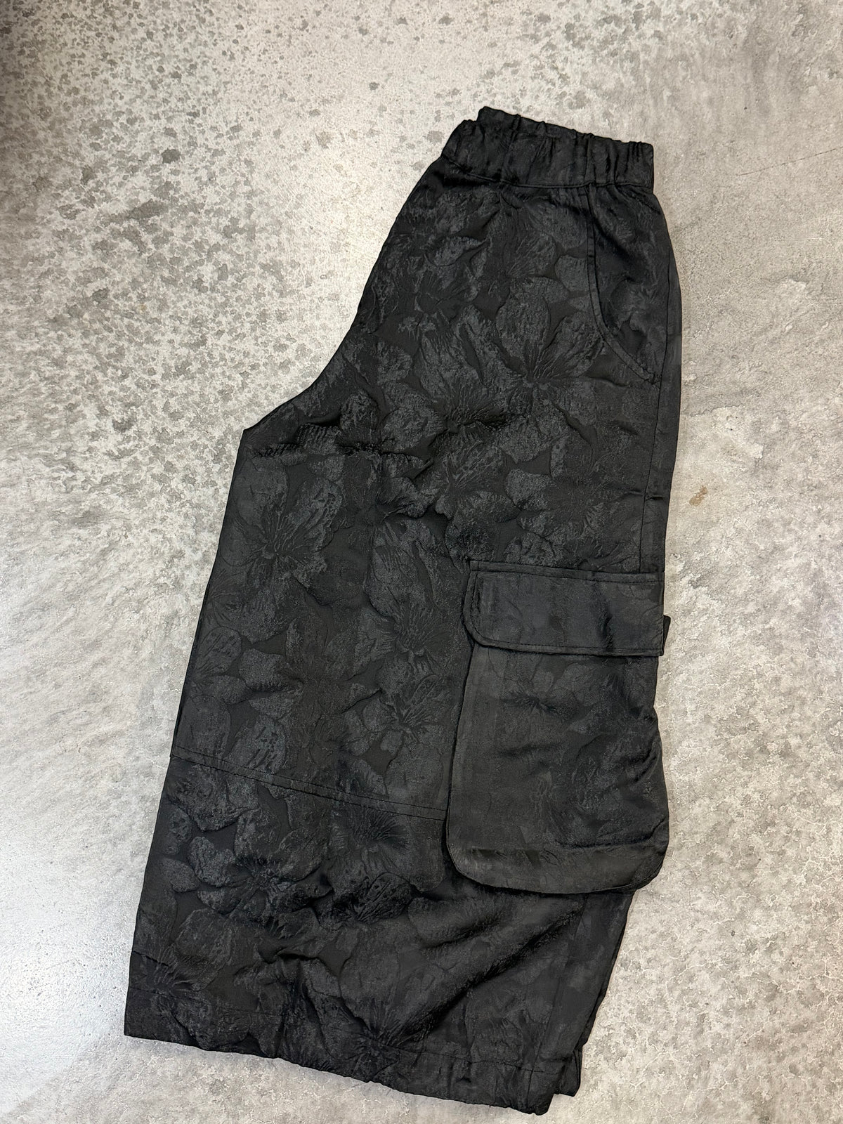 Onyx Taffeta Jacquard Pants