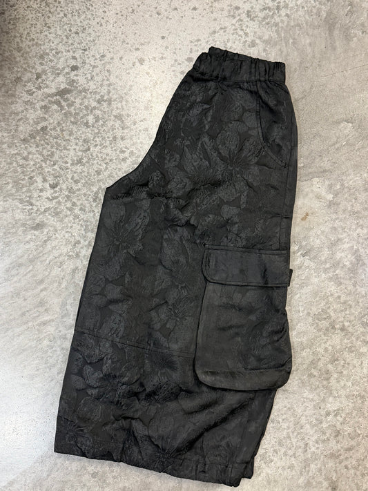 Onyx Taffeta Jacquard Pants