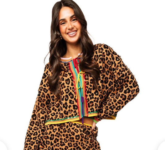 Leopard Multi Rhinestone Sweater