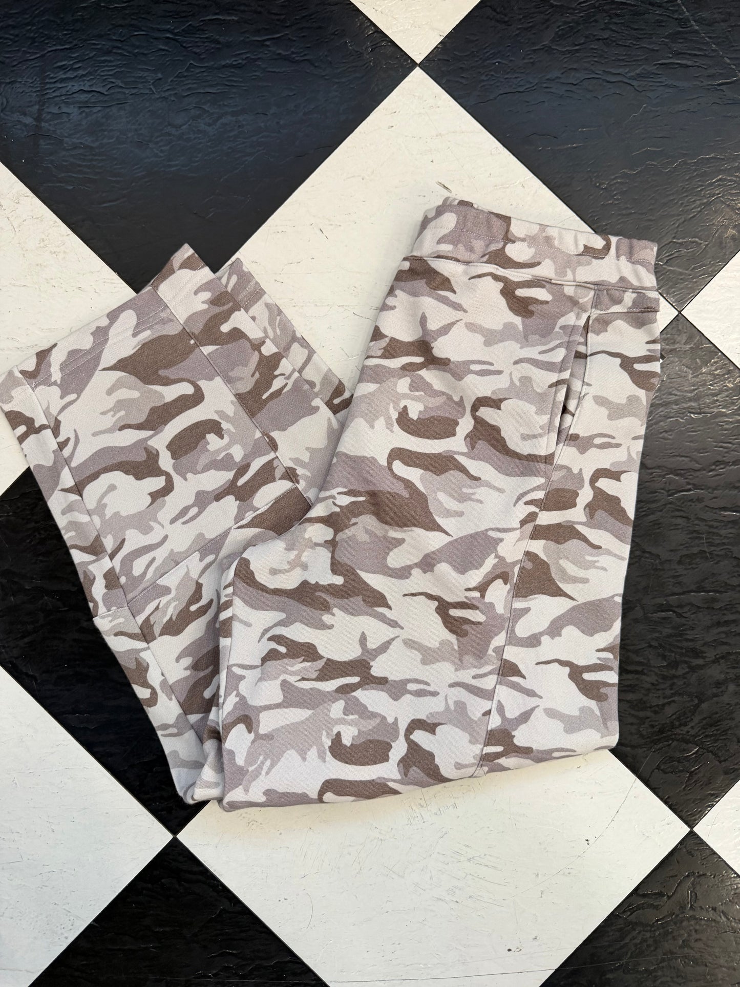 Cream Keira Camo Pull On Barrel Pant