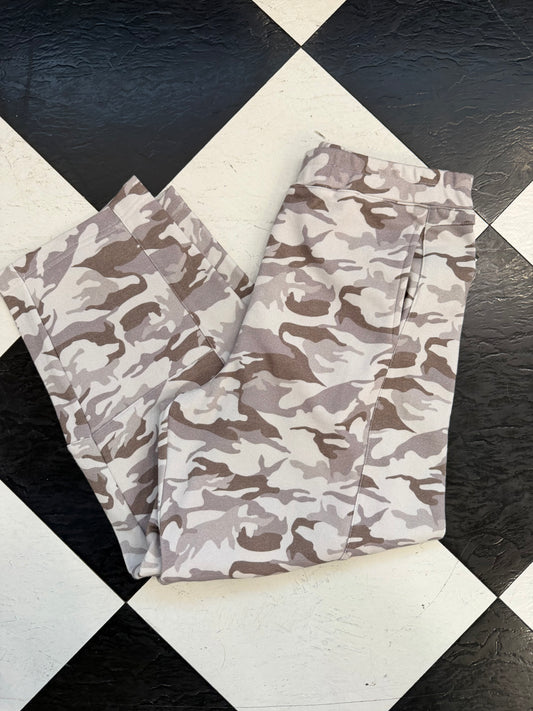 Cream Keira Camo Pull On Barrel Pant