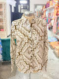 Ivory/Olive Printed Sophie Top