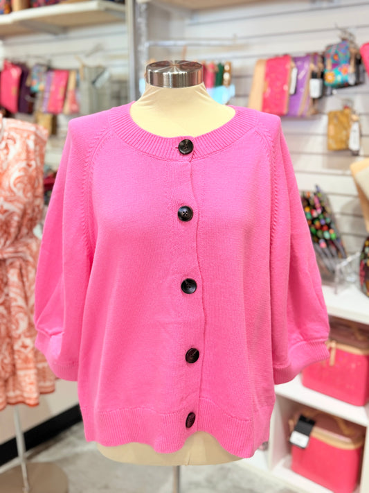 Pink Button Up Sweater