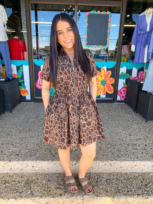 Leopard Performance Cinch Dress