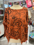 Cedar/Black Print Top