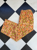 Peach Floral Barrel Pants