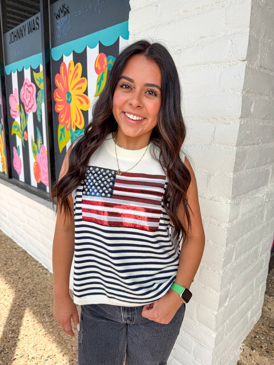 American Flag Stripe Tank