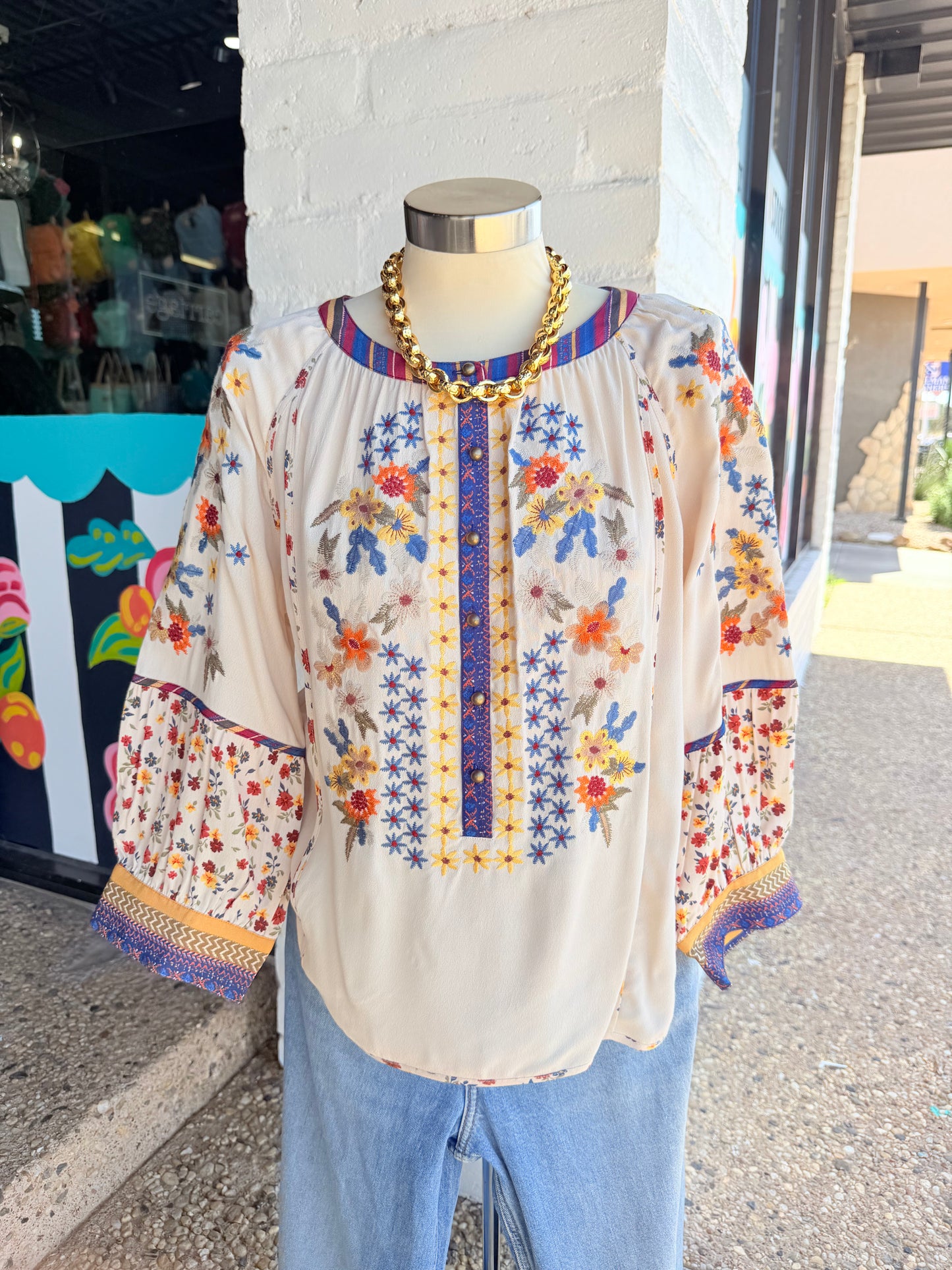 Multicolor Cream Indian Summer Top
