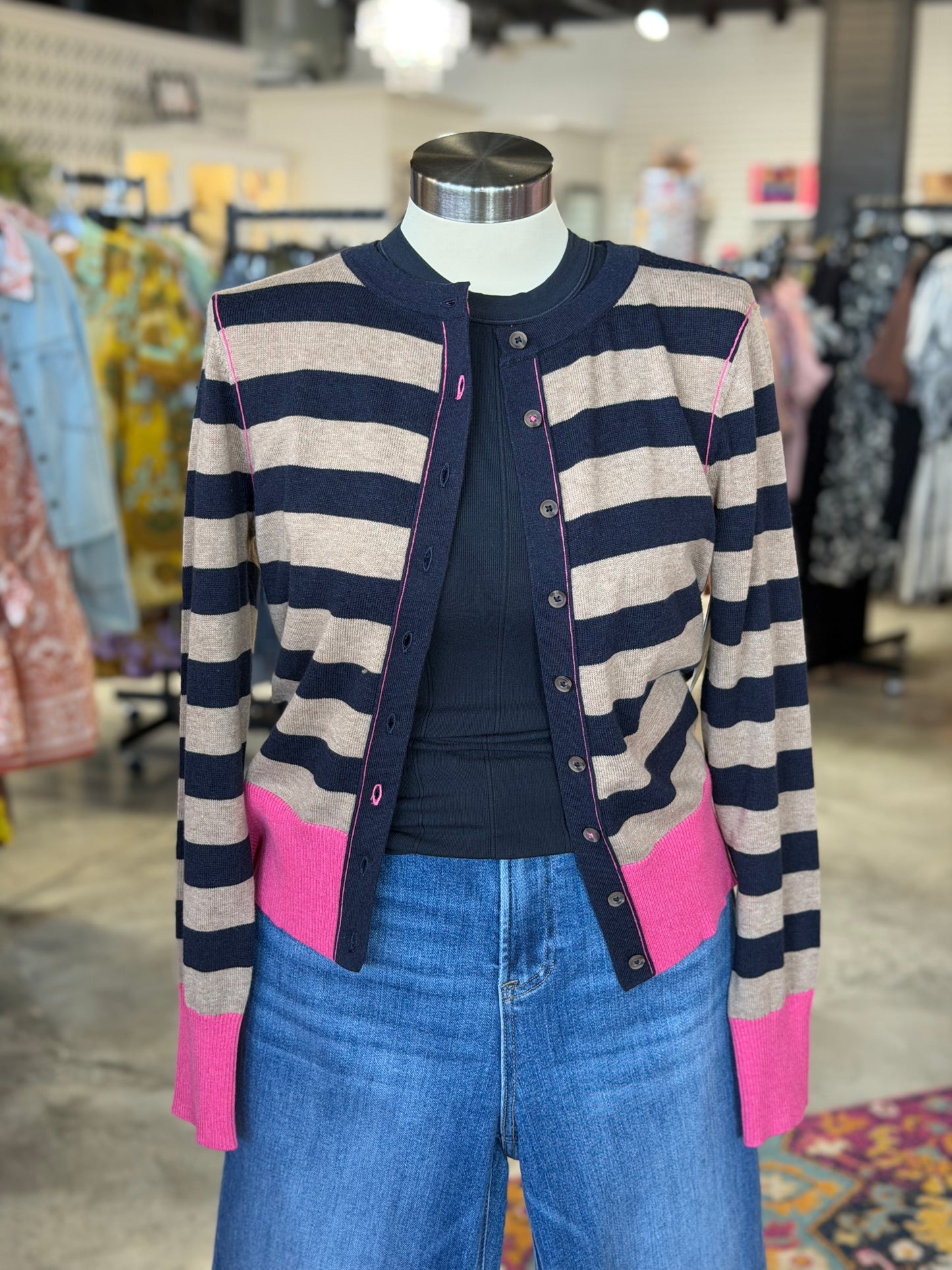 Brown/Black Striped Lois Cardigan