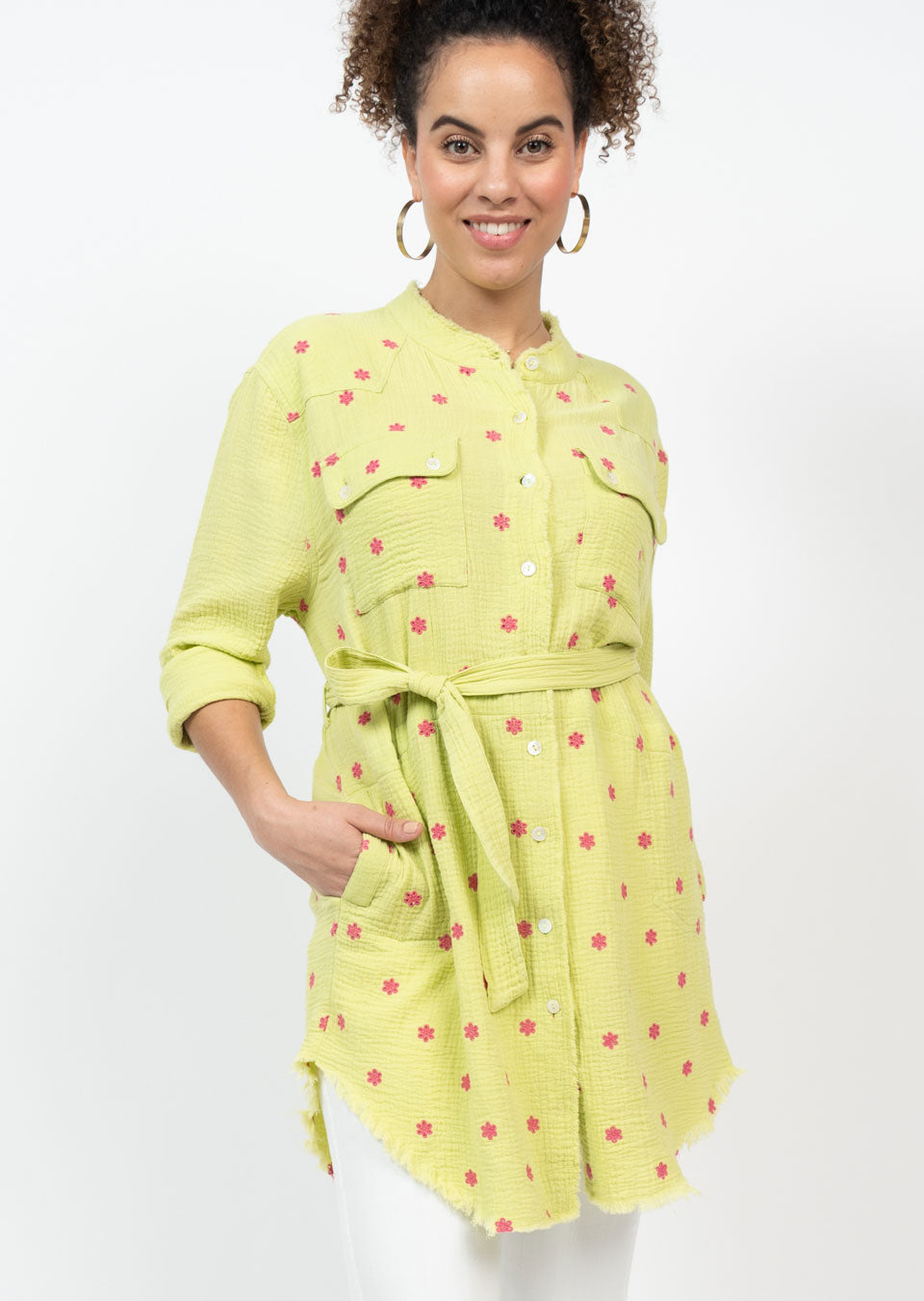 Lime Gauze Eyelet Jacket