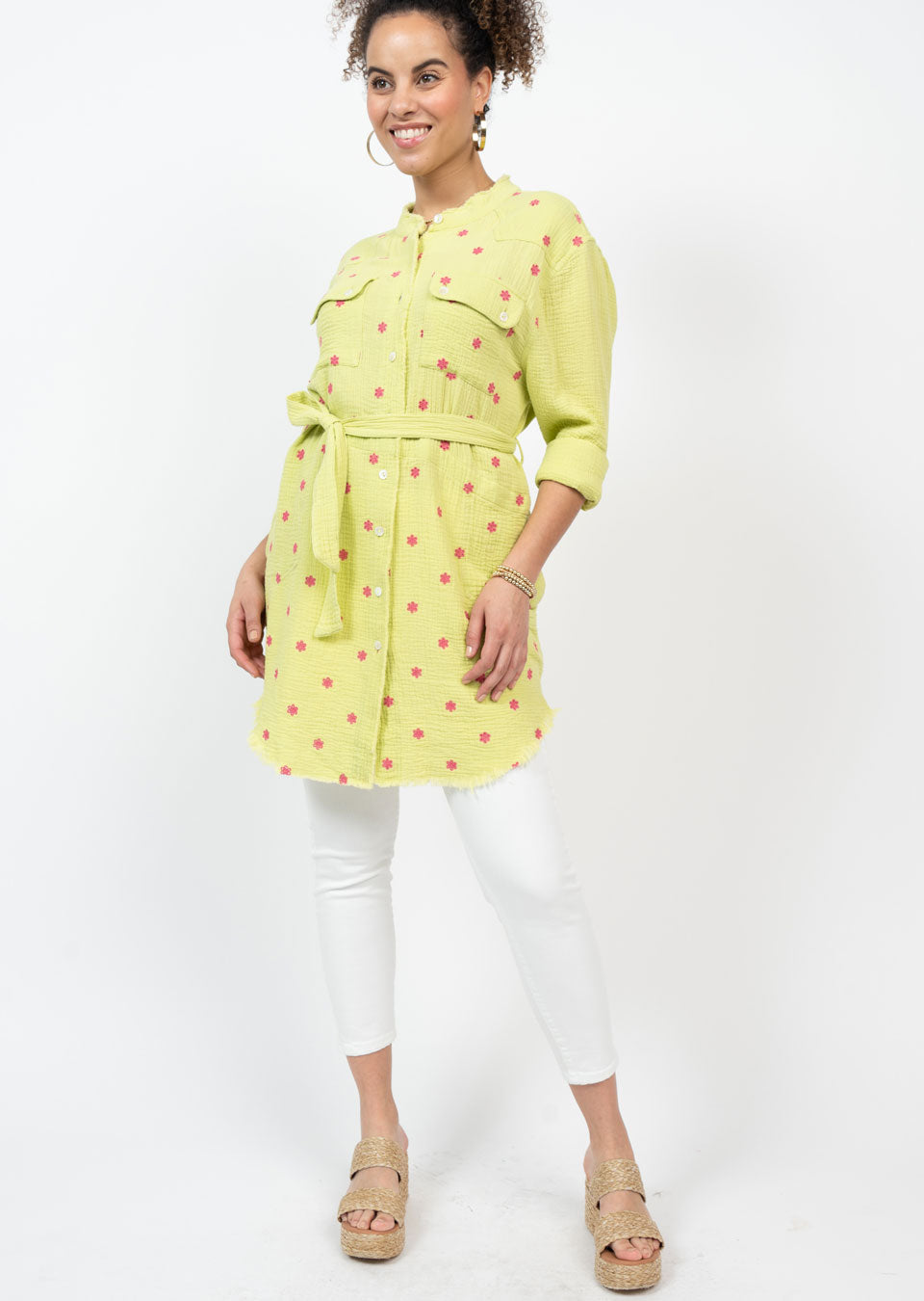 Lime Gauze Eyelet Jacket