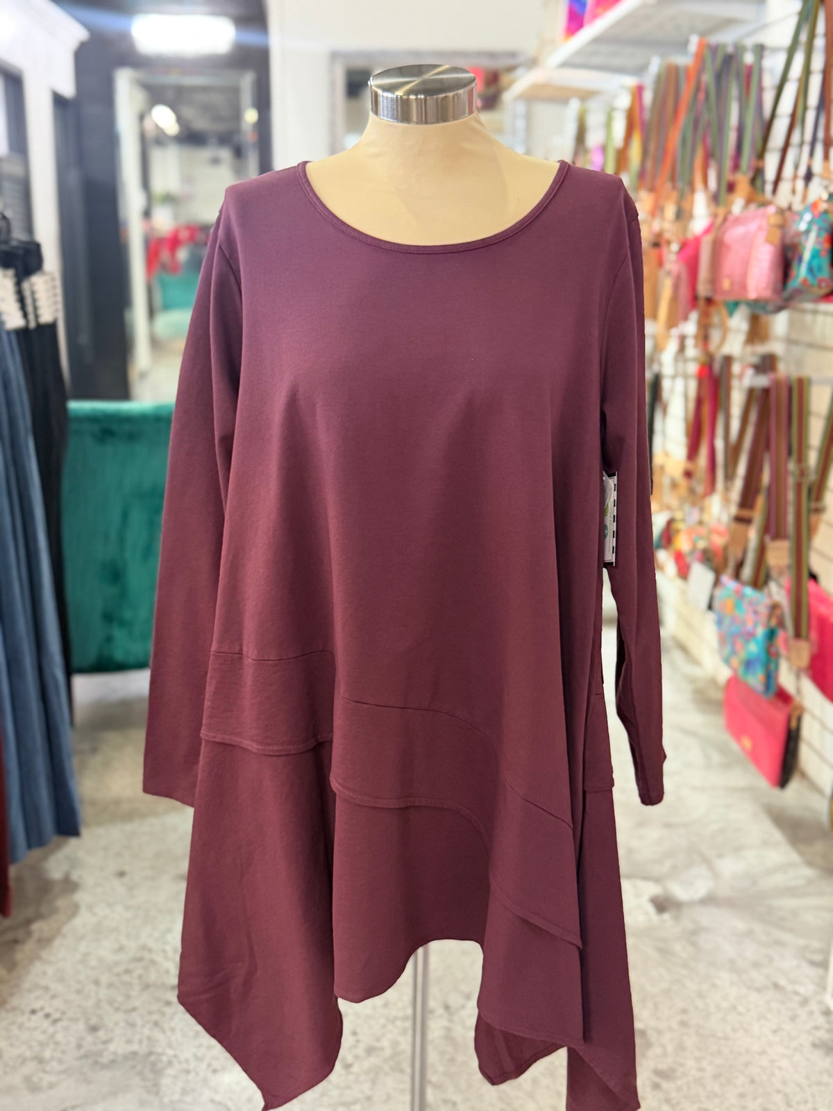 Bordeaux Asymmetrical Tunic