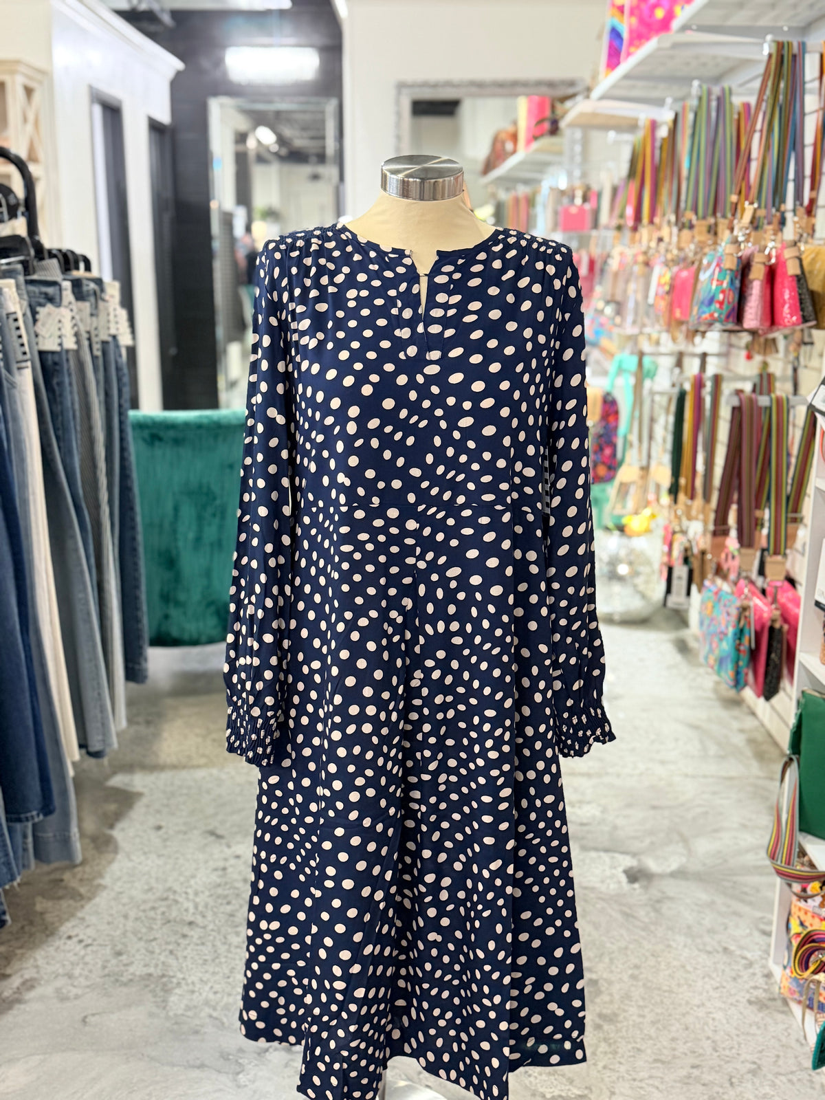 Navy Polka Dot MaNexora Dress