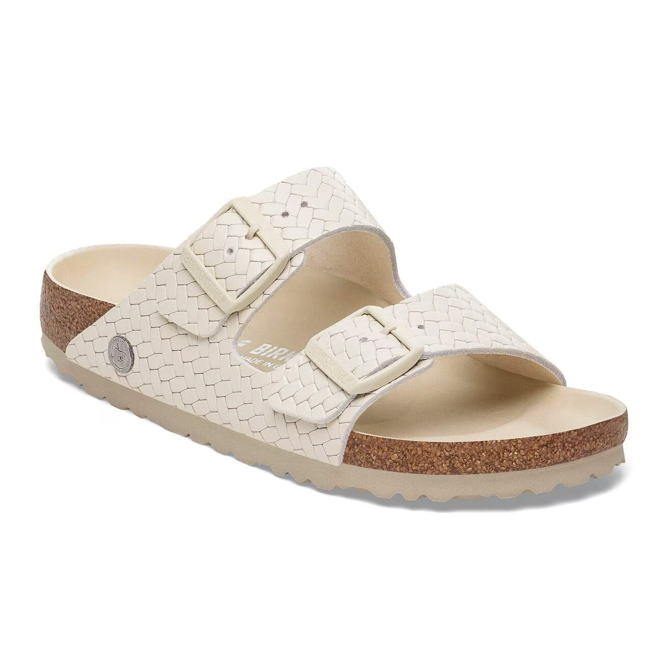 Arizona Rivet Woven Embossed Ecru Leather