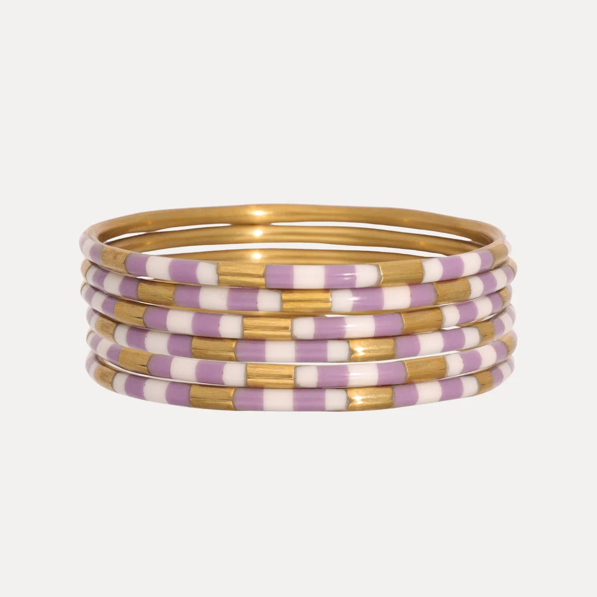 Lilac/White Veda Bangles