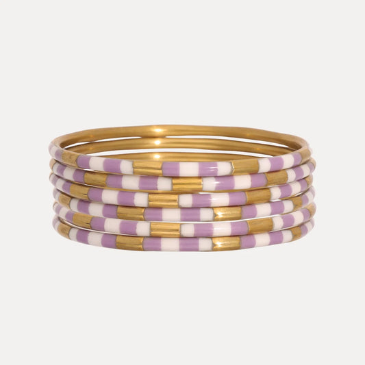 Lilac/White Veda Bangles
