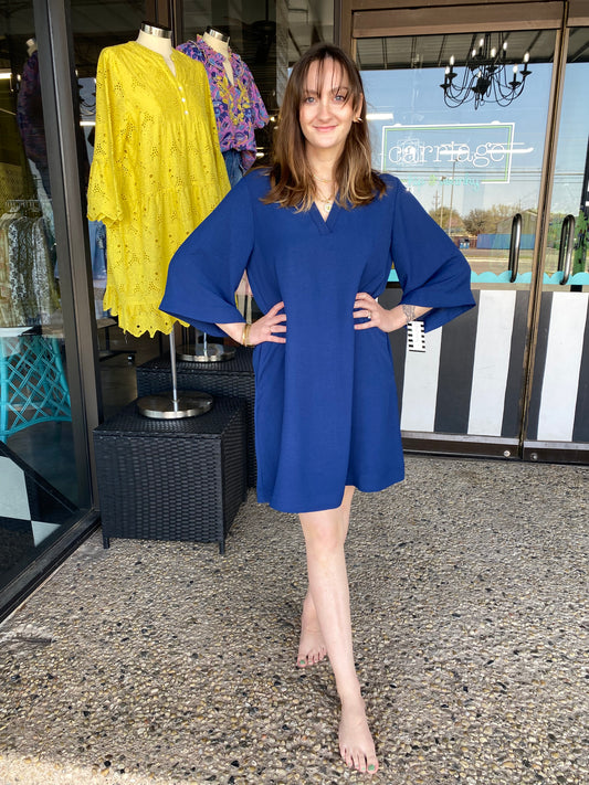 Navy Go Easy Shift Dress
