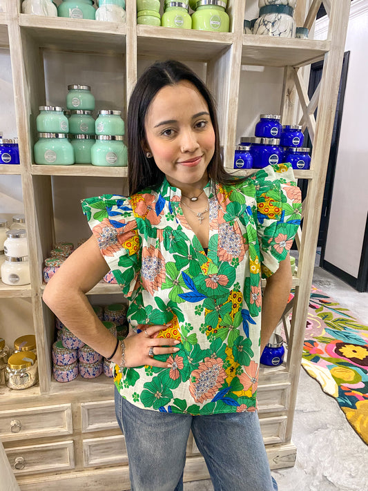 Floral Flutter Top