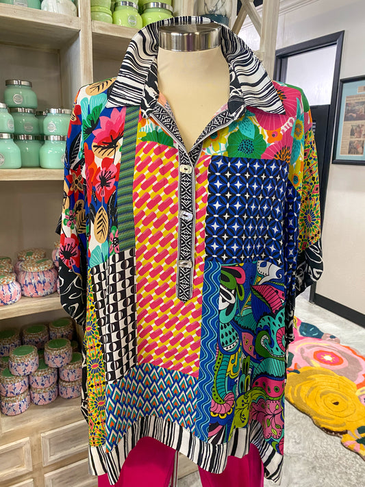 Multi Patch Print Tunic