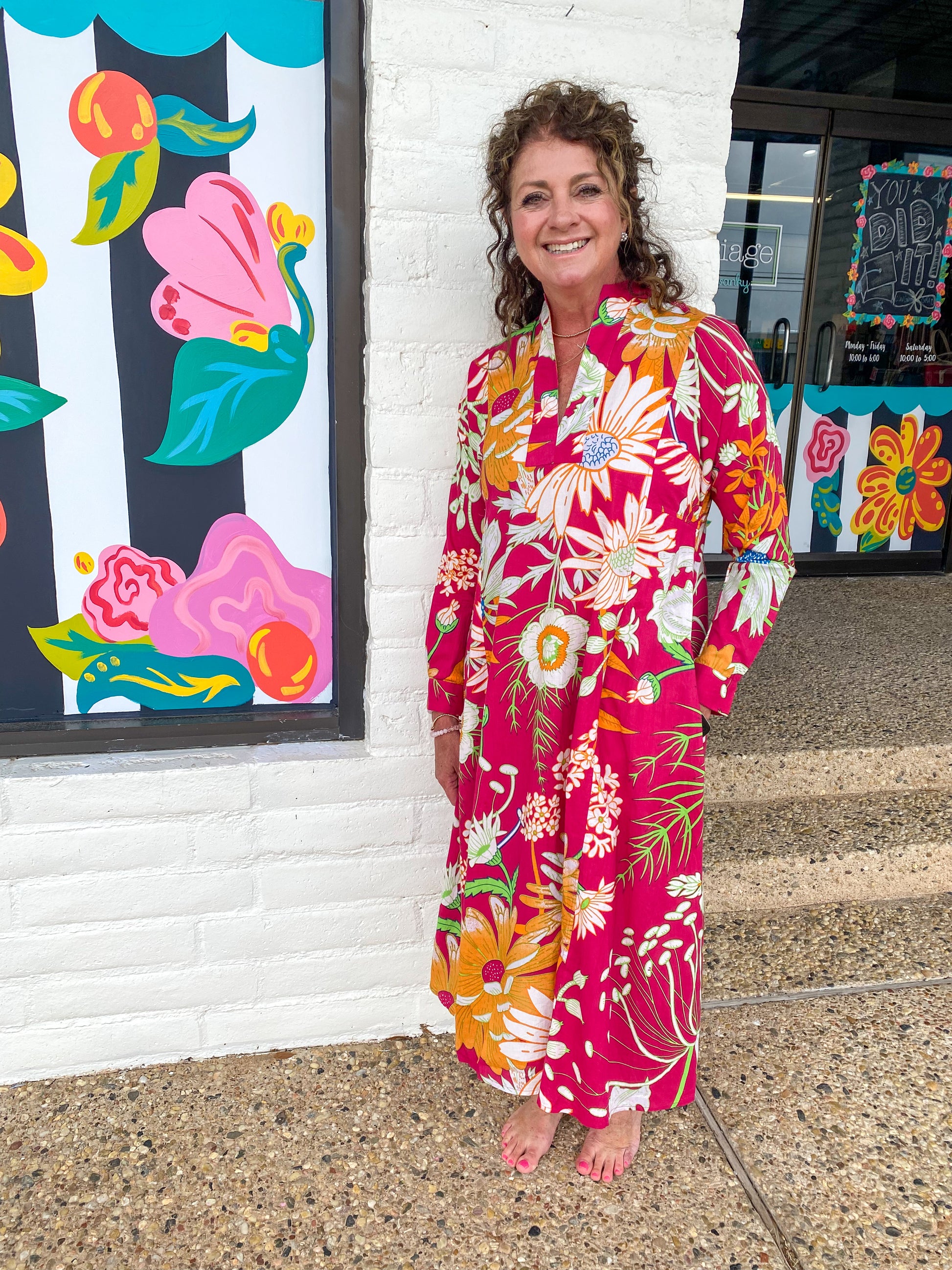 fuchsia floral maxi dress Tropical Trance Fuchsia Floral Smocked Waist Maxi Dress