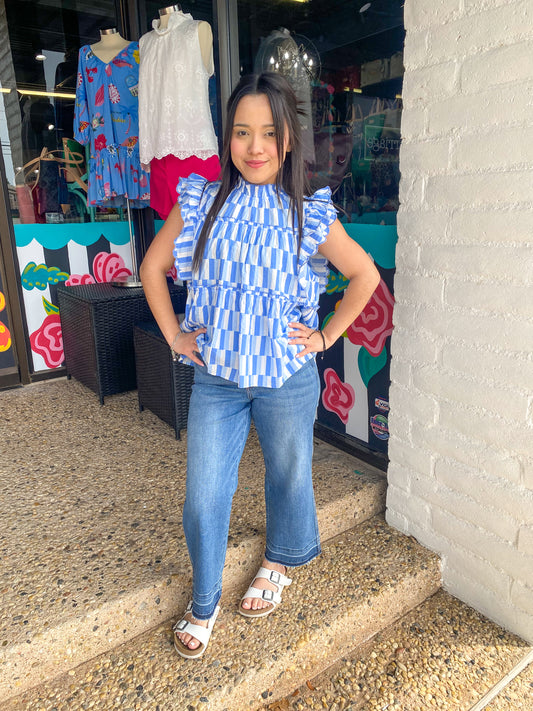 Blue Medley Tiered Top