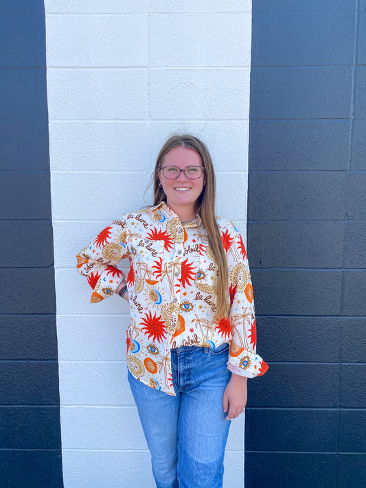 White Sunny Campshirt Top