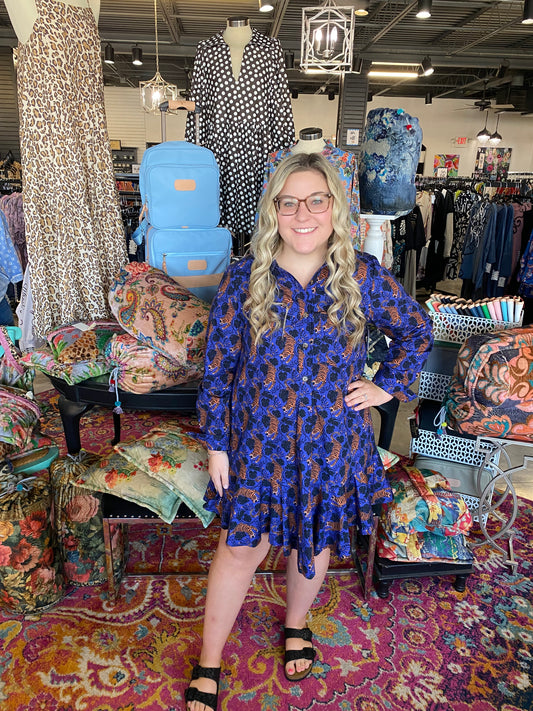 Navy Exotic Travel Dress