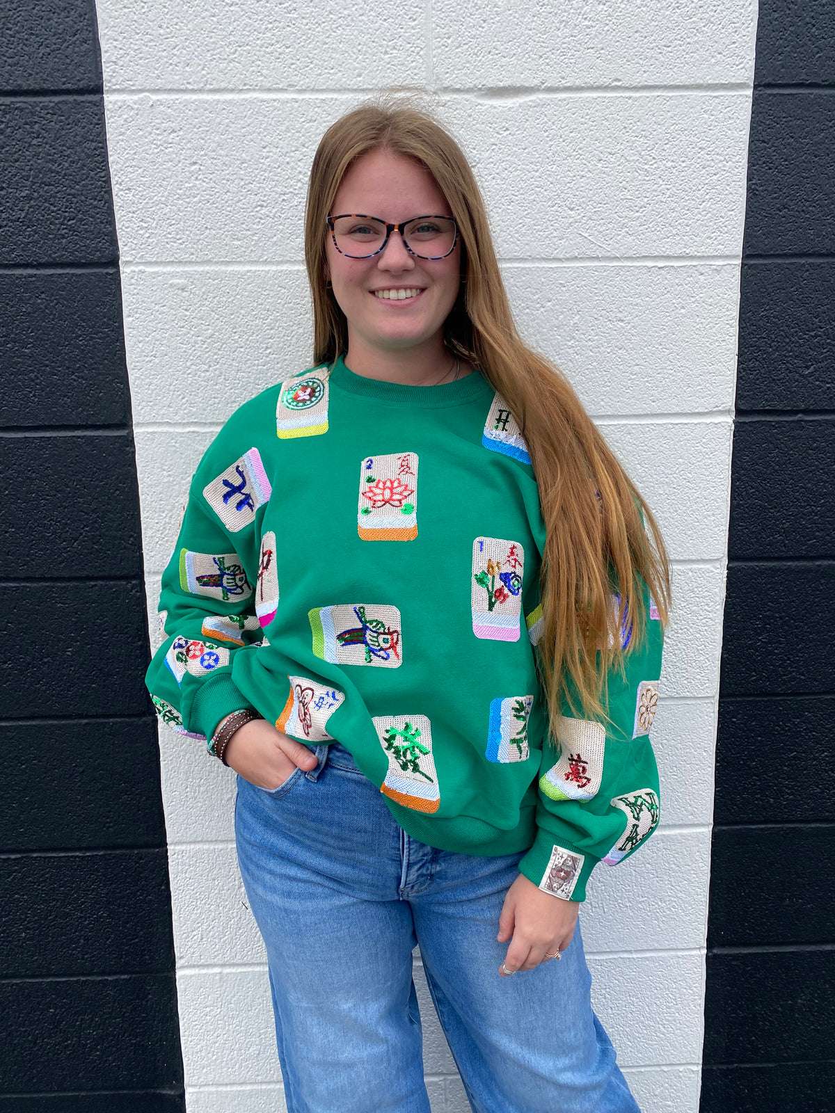 Green Mahjong Sweatshirt