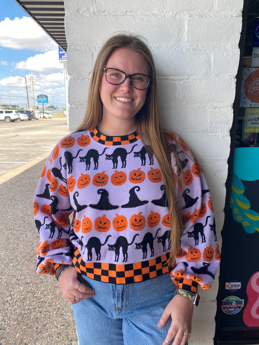 Lavender Halloween Icon Sweater