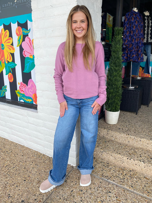 Jess Orchid Combo Long Sleeve Top