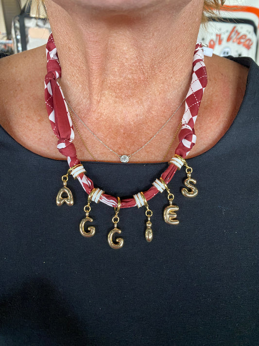 Aggies Game Day Scarf Necklace