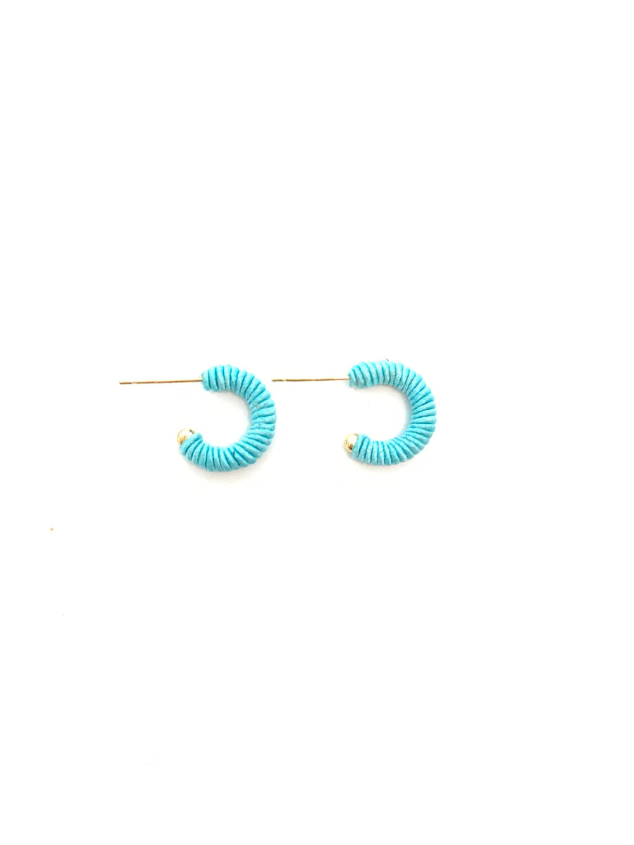 Corded Huggie Earring - Turquoise