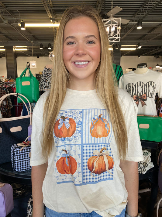 Blue Pumpkin Squares Tee