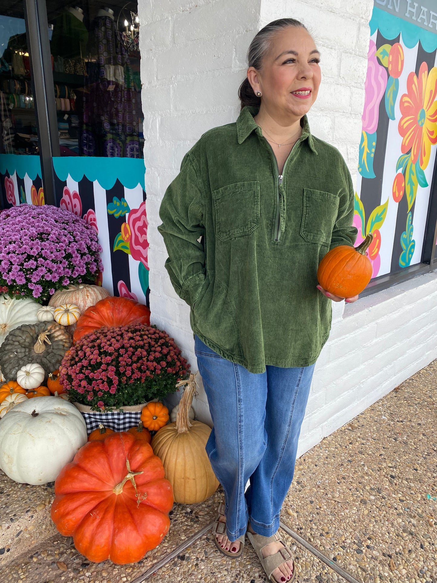 Forest Green Zip Front Popover
