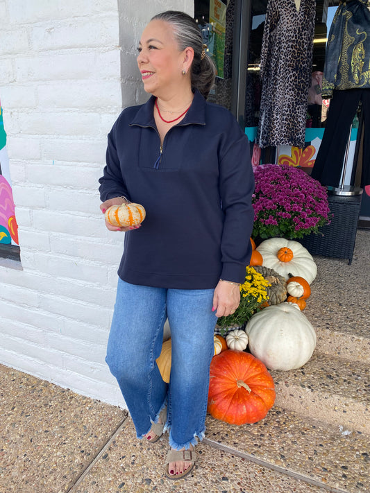 Navy Half Zip Pullover