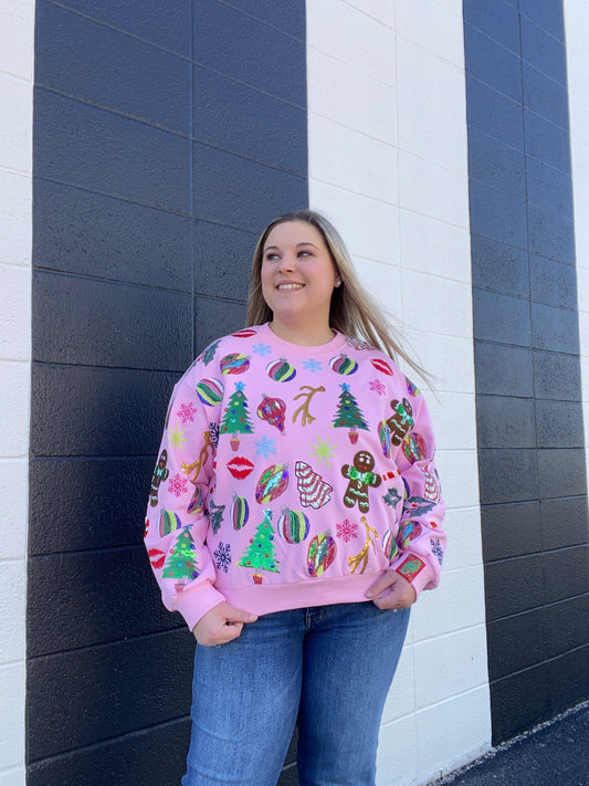 Light Pink Christmas Icon Sweatshirt