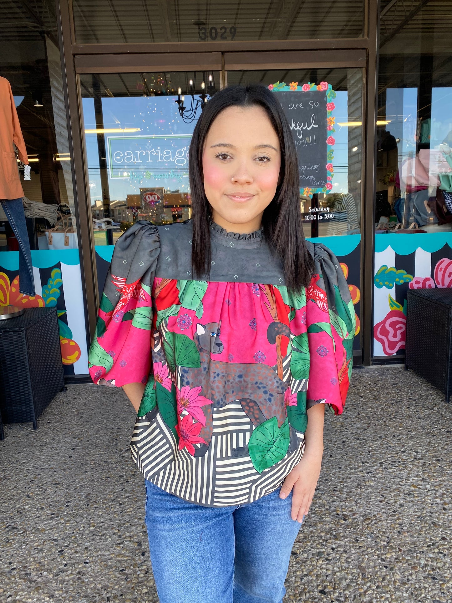 Colony Stripe Mel Top
