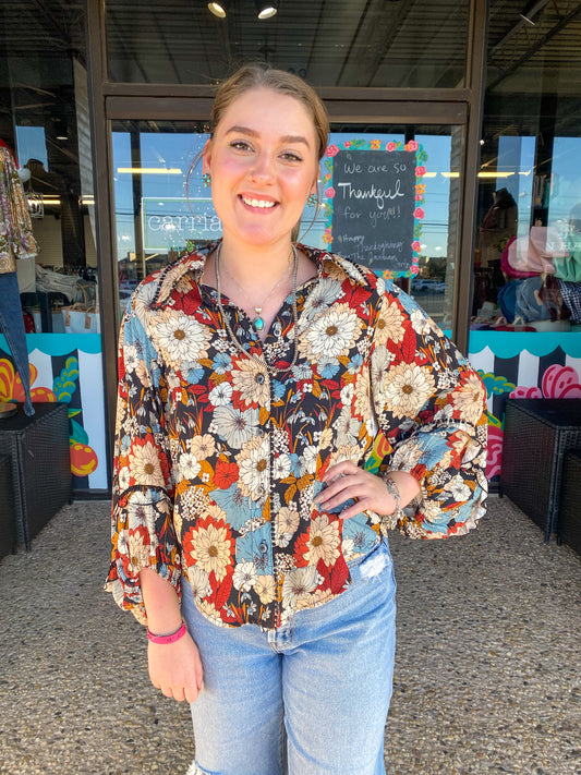 Midnight Floral Top
