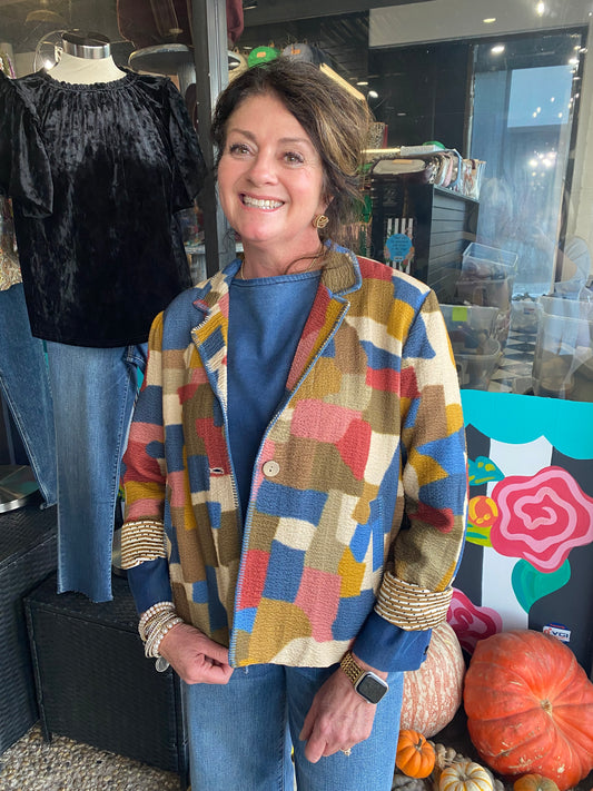 Abstract Geo Print Jacket