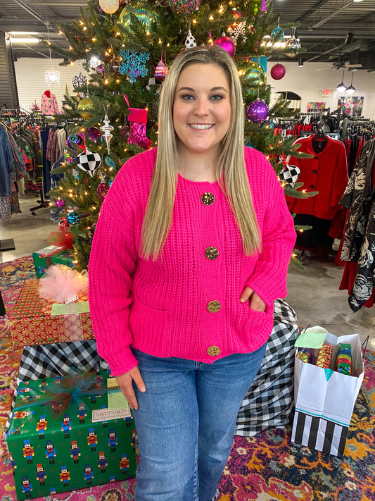 Hot Pink Knit Sweater