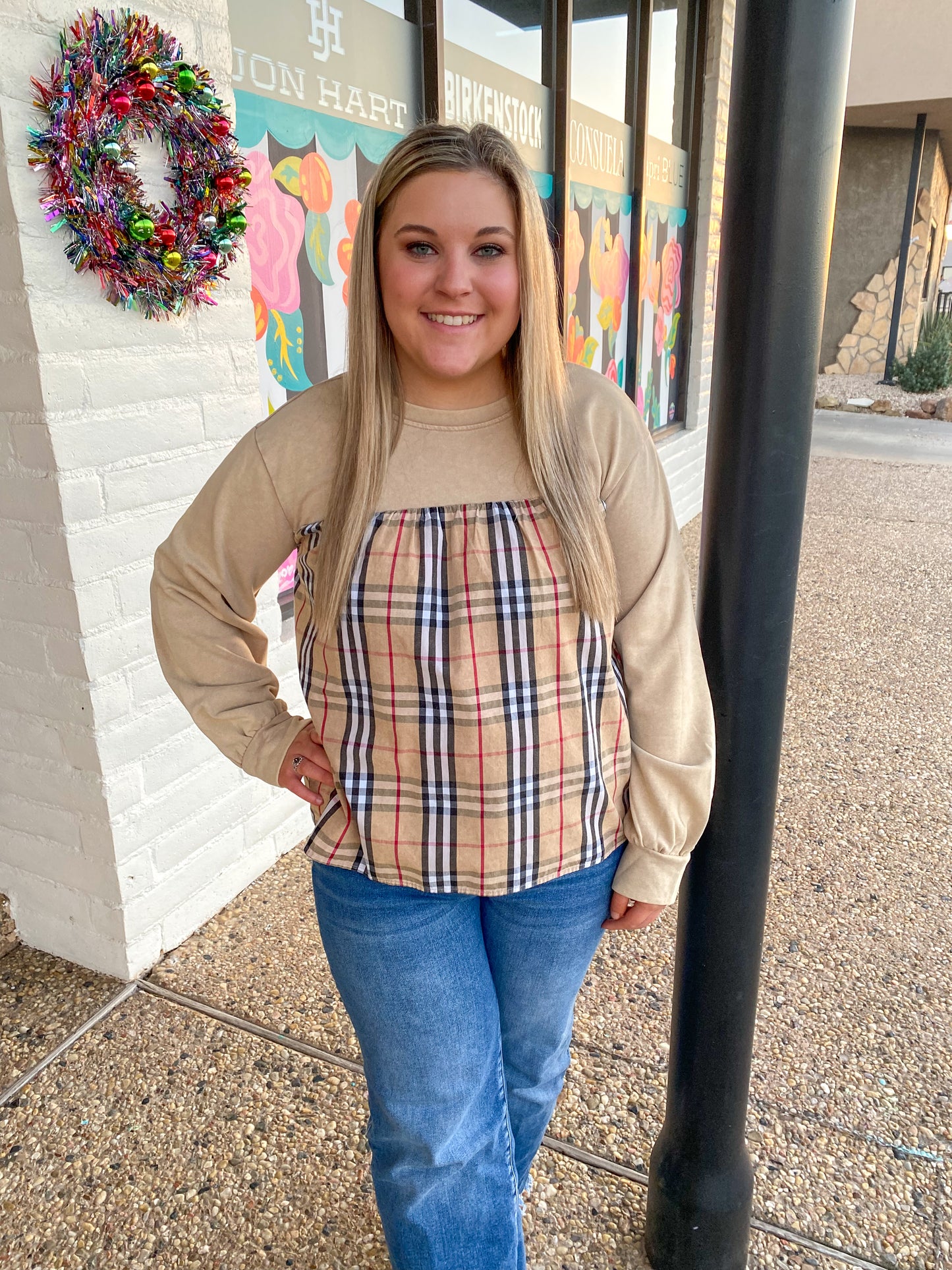 Taupe Long Sleeve Top