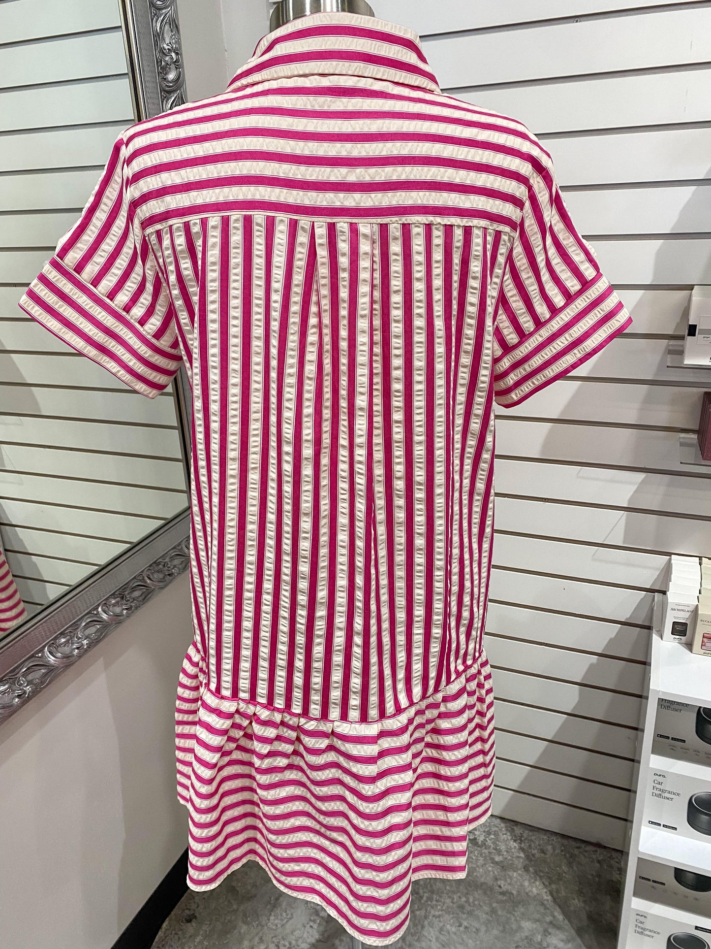 Pink and White Striped Dress