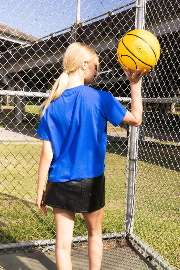 Royal Sequin Basketball Tee