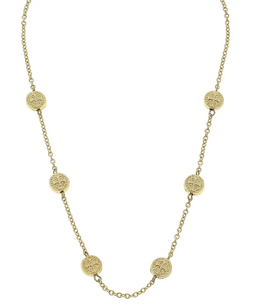 Dainty St. Benedict's Coin Necklace