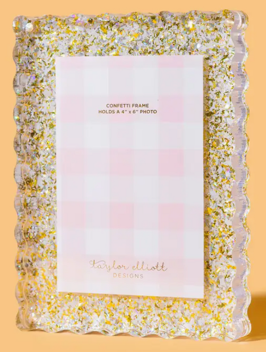 Medium Pearl & Gold Confetti Frame