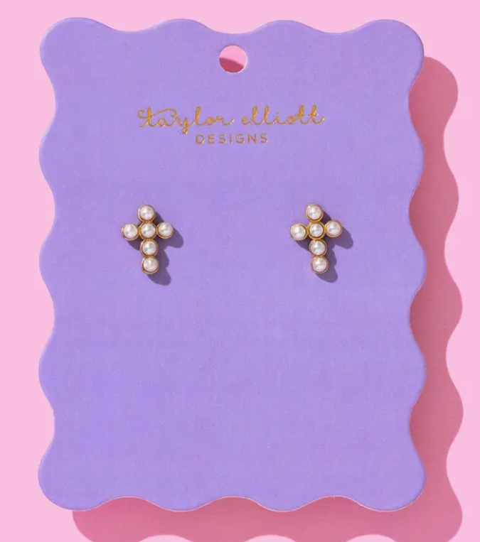 Stud Earrings Faith Pearl