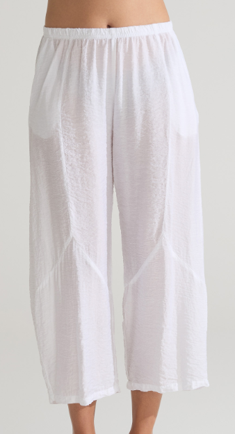 White Barrell Crop Pant